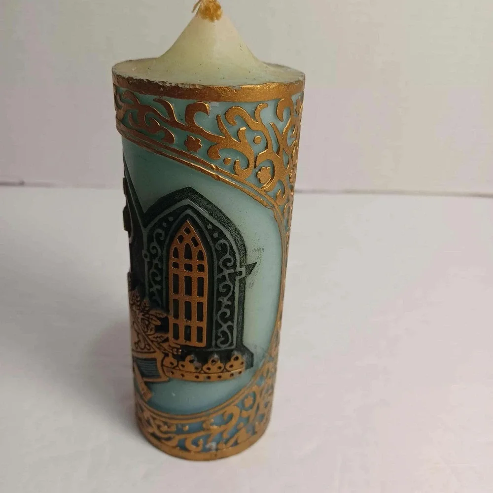 Vintage Christmas Treasures Hand Decorated‎ Candle Holy Bible Church 1978